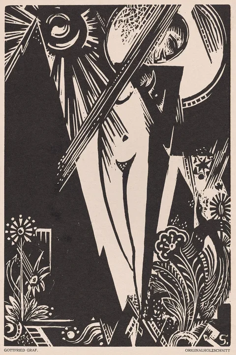 Gottfried Graf, Untitled (Girl with Bird of Paradise)