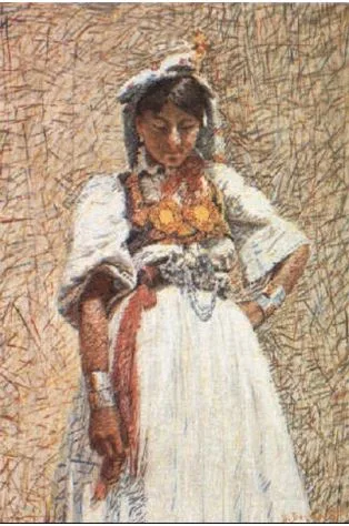 Špiro Bocarić, A girl in national costume