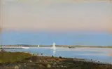 Christian Eckardt, Sailing ships in an inlet.