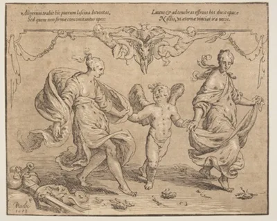 Paulus Moreelse, Cupid with Youth and Luxury