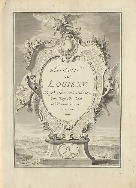 Pierre Dulin, Le sacre de Louis XV, roy de France & de Navarre, dans l'église de Reims, le dimanche XXV octobre MDCCXXII