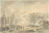 Dirk Langendijk, Battle Scene with Church at left