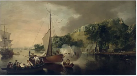 Nathaniel Grogan, Boats on the River Lee below Tivoli, County Cork