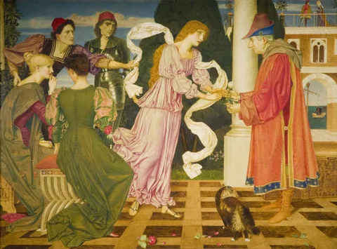 Joseph Southall, Beauty Receiving the White Rose from her Father