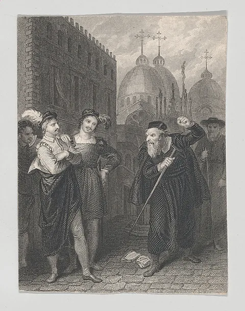 John Masey Wright, Salanio, Salerio and Shylock (Shakespeare, Merchant of Venice, Act 3, Scene 1)