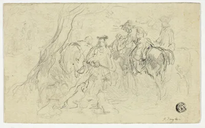 John Frederick Tayler, Calvarymen Beside Tree