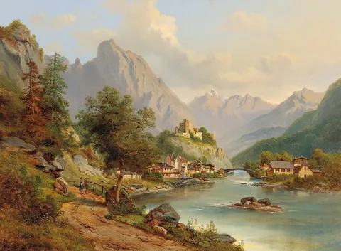 Edmund Höd, View of Landeck, Pustertal