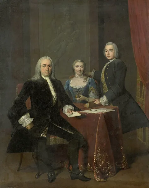 Frans van der Mijn, Family Group in an Interior