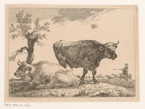 Jean-Baptiste De Roy, Twee runderen bij een knotwilg