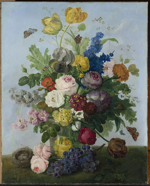 Sebastian Wegmayr, A bouquet of flowers and a nest.