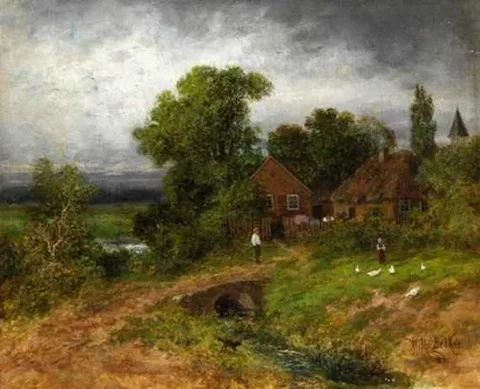 Wilhelm Bröker, Landscape with Farmhouse