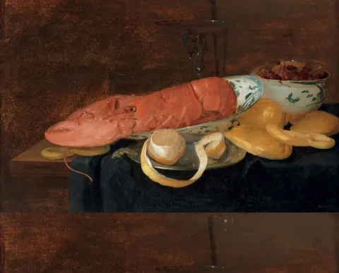 Pieter van Overschie, Still life with a lobster