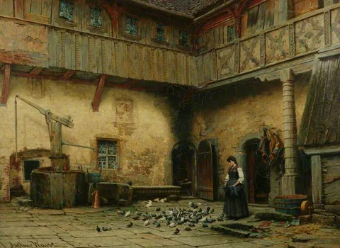 Arthur Wasse, A Courtyard in Bavaria