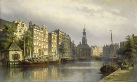 Eduard Alexander Hilverdink, The Singel, Amsterdam, looking towards the Mint.