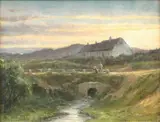 Niels Frederik Schiøttz-Jensen, Evening with a couple on a bridge at Lønstrup.