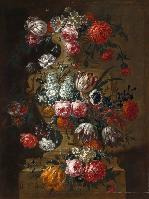 Peter Frans Casteels, Flowers in a Stone Urn