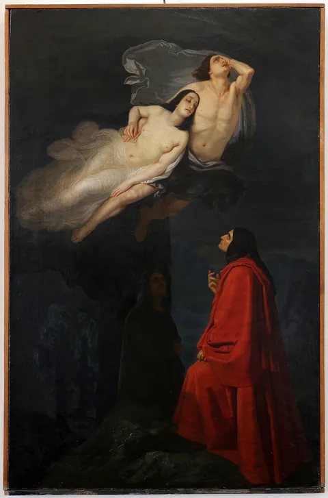 Giuseppe Frascheri, Paolo and Francesca in the vortex of hell
