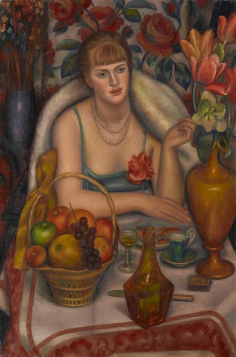 Mark Gertler, Natalie Bevan (née Ackenhausen, later Denny) ('Supper (Natalie Denny)')