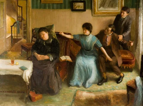 Mark Gertler, Portrait Of The Artists Family, A Playful Scene