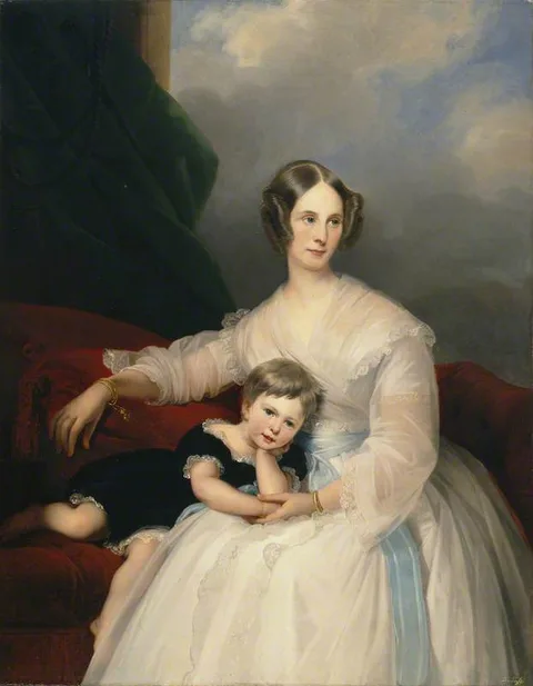 Claude-Marie Dubufe, Mrs Hervey Francis de Montmorency and her daughter Frances