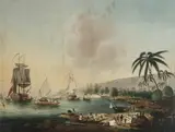 John Cleveley the Younger, 'Resolution' and 'Discovery' at Tahiti