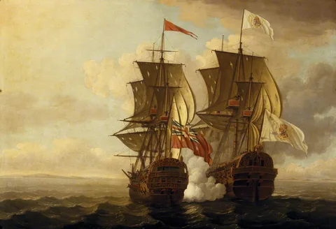 John Cleveley the Younger, The Capture of the Spanish Galleon 'Nuestra Señora de Covadonga', 20 April 1743
