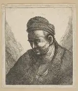 David Deuchar, Beardless Man in Fur Cloak and Cap: Bust