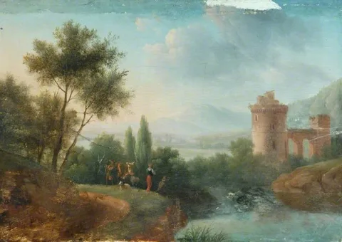 Pierre Joseph Petit, Landscape with Cattle and a River