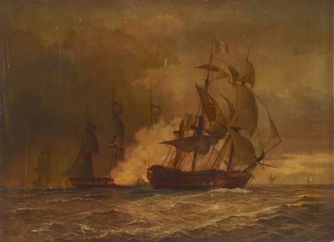 Arthur Ackland Hunt, The capture of the 'Guillaume Tell', 30 March 1800