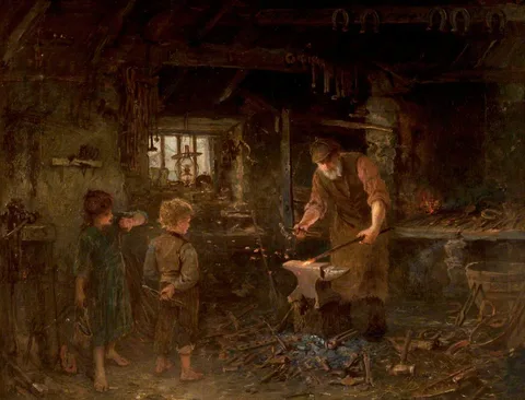 Otto Theodor Leyde, The Blacksmith's Shop