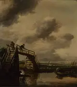 Maerten Fransz. van der Hulst, Anglers on a Small Wooden Bridge