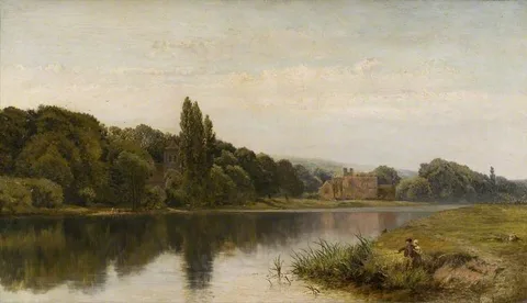 John Surtees, Summertime on the Thames, Bisham Church and Abbey, Berkshire