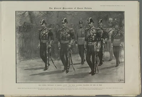 Samuel Begg, The funeral procession in Osborne Avenue the royal mourners following the bier on foot