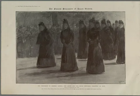 Samuel Begg, The procession in Osborne Avenue the Queen and the Royal Princesses following on foot