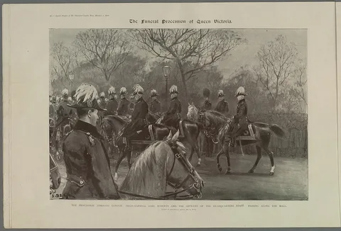 Samuel Begg, The procession through London Field-Marshal Earl Roberts and the officers of the headquarters staff passing along the Mall