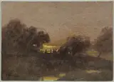 Hugh Huntington Howard, Landscape with Gate at Sunset