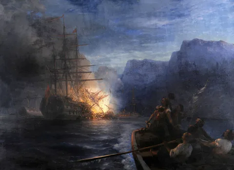 Ivan Constantinovich Aivazovsky, The Burning of the Turkish Flagship by Kanaris