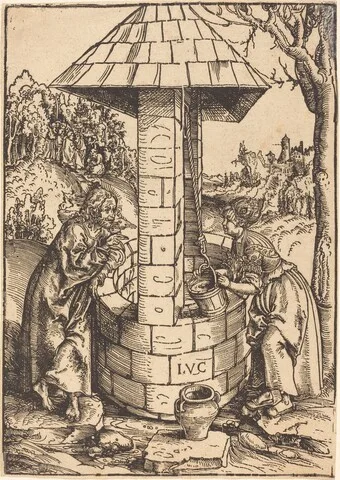 Lucas Cranach Il Vecchio, Christ and the Woman of Samaria