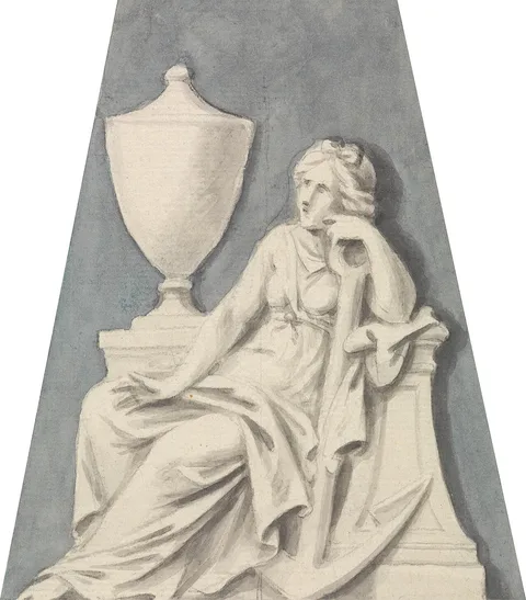 Joseph Nollekens, Tomb With Seated Lady, Supporting Herself on an Urn
