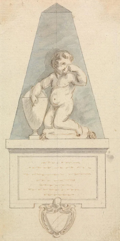 Joseph Nollekens, Tomb: Cherub Weeping by an Urn