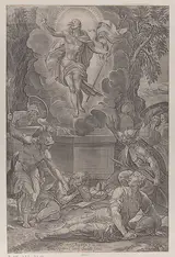 Martin Rota, The Resurrection of Christ, with soldiers awakening before the tomb