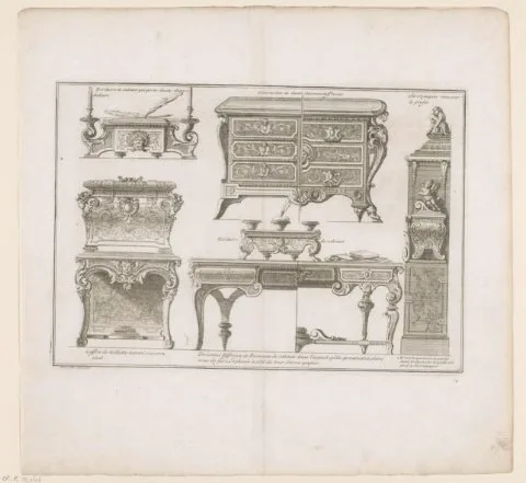 André Charles Boulle, Deisseins differens de Bureaux de cabinet (...)