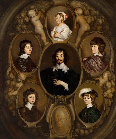 Adriaen Hanneman, Portrait of Constantijn Huygens (1596-1687) and his Five Children