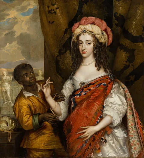 Adriaen Hanneman, Posthumous Portrait of Mary I Stuart (1631- 1660) with a Servant