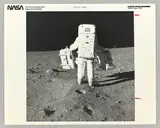 Neil A. Armstrong, Buzz Aldrin on the Moon with Components of the Early Apollo Scientific Experiments Package