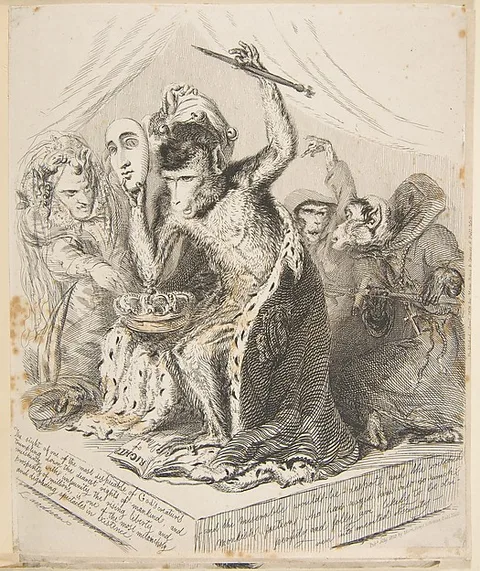 Thomas Landseer, Monkey Despot, from Monkey-Ana or Men, in Miniature
