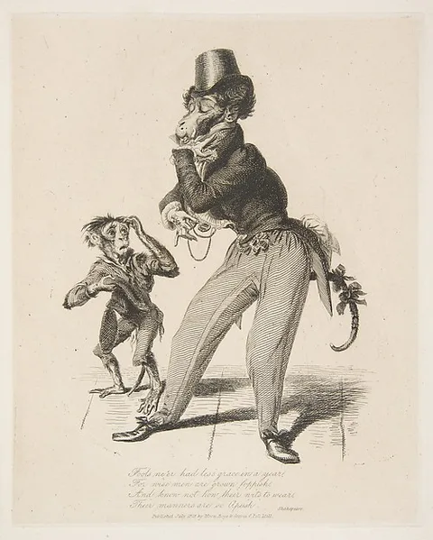Thomas Landseer, Monkey Dandy, from Monkey-ana, or Men in Miniature