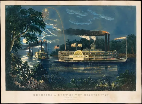 Frances Palmer, "Rounding a Bend" on the Mississippi – The Parting Salute