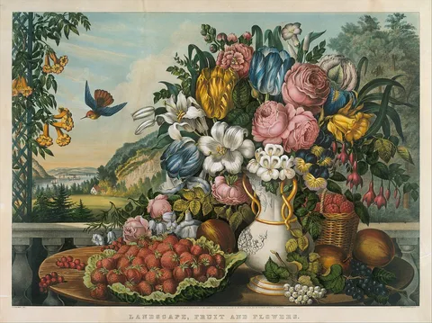 Frances Palmer, Landscape – Fruit and Flowers