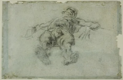Tintoretto, Reclining Male Nude, Foreshortened